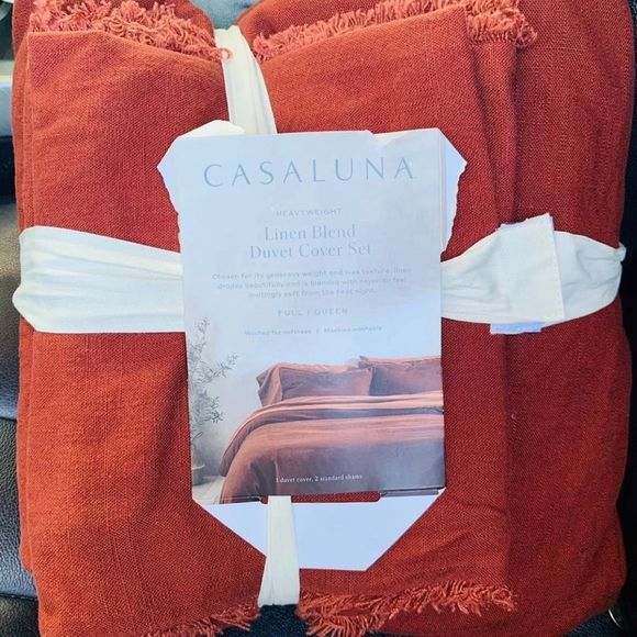 Target Bedding Casaluna Clay Queen Size Linen Blend Duvet Cover 3